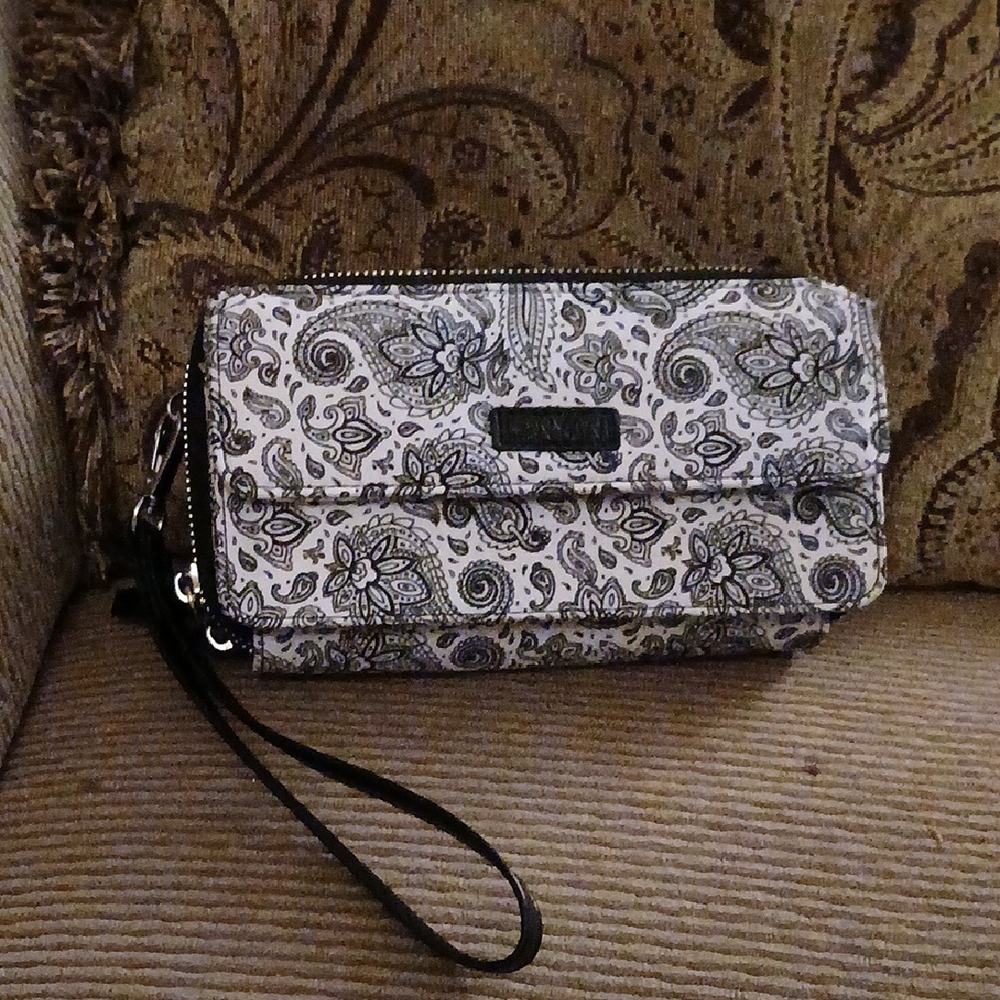 Paisley Print Wristlet Clutch